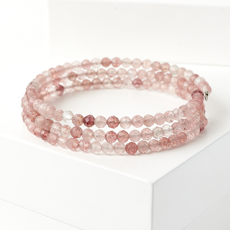 Браслет авантюрин красный Бразилия (биж. сплав, сталь хир.) пружина огранка 4 мм 17 см (регулируемый)