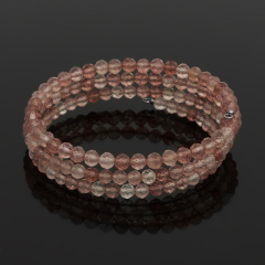 Браслет авантюрин красный Бразилия (биж. сплав, сталь хир.) пружина огранка 4 мм 17 см (регулируемый)