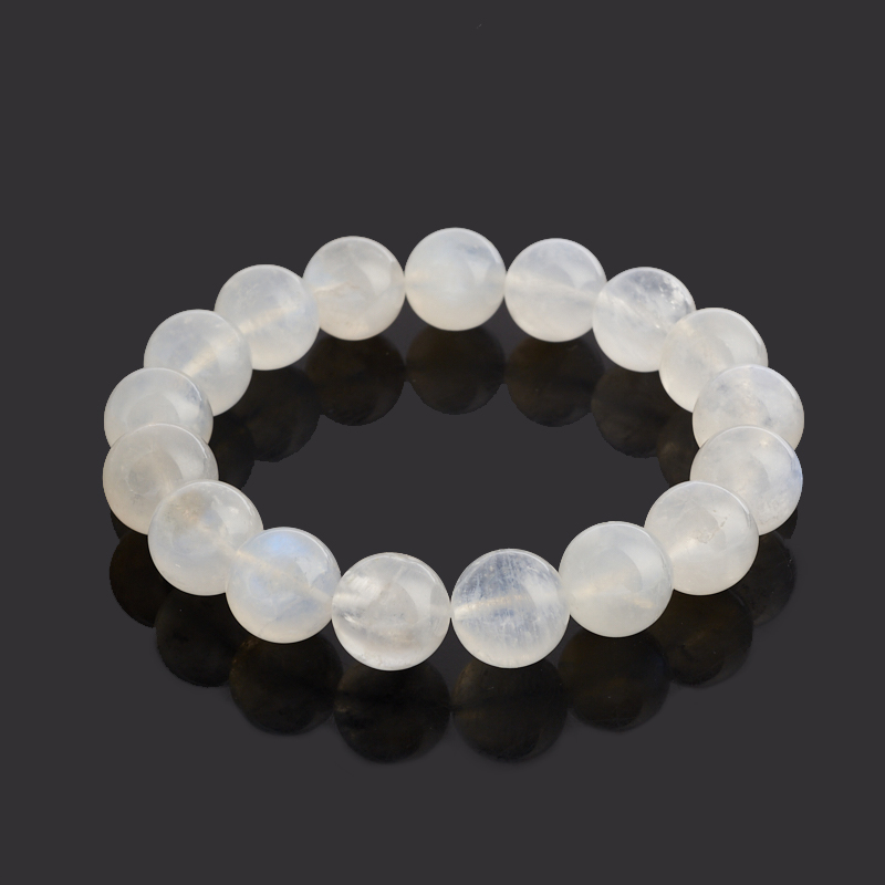 Браслет лунный камень (адуляр) Индия 12 мм 18 см