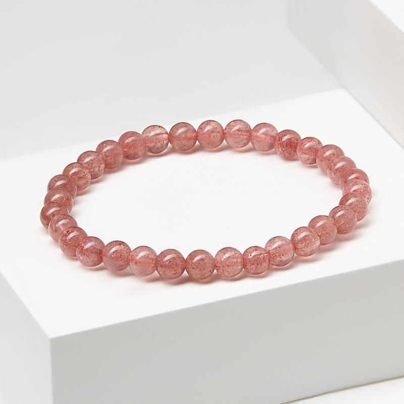 Браслет авантюрин красный Бразилия 6 мм 18 см