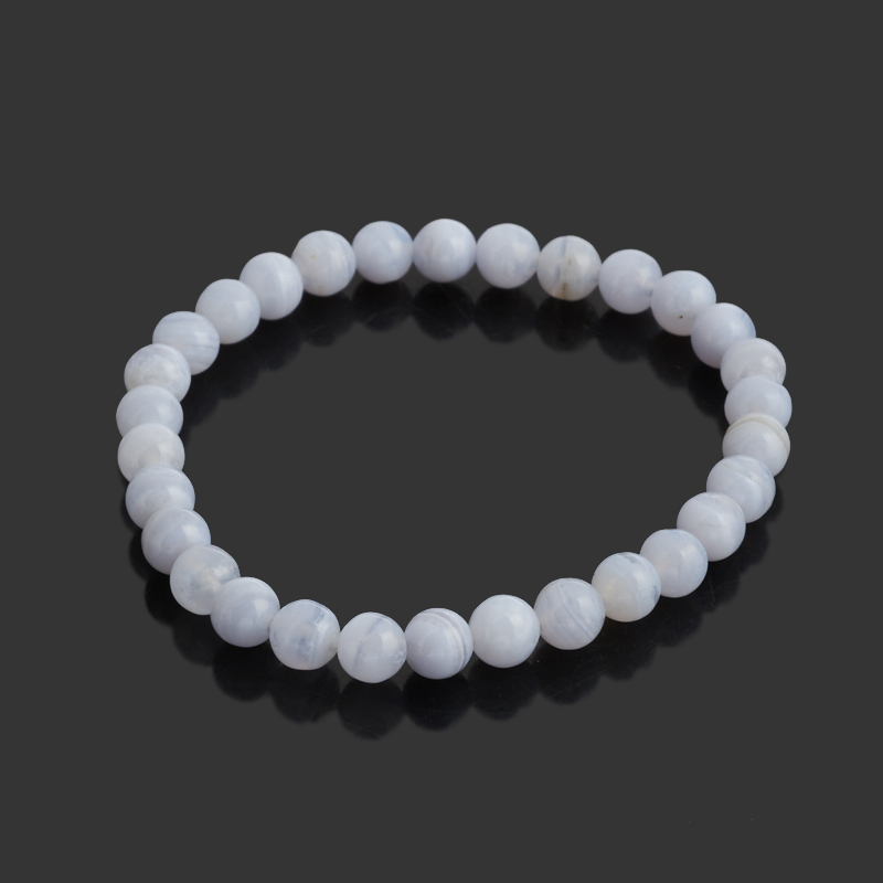 Браслет агат голубой Намибия 6 мм 17 см