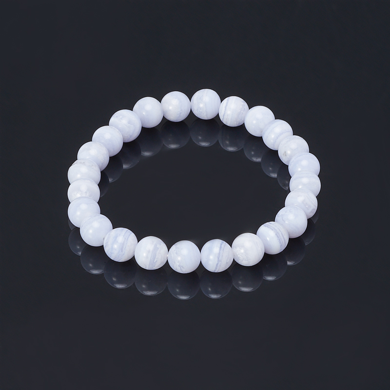 Браслет агат голубой Намибия 8&nbsp;мм 18&nbsp;см