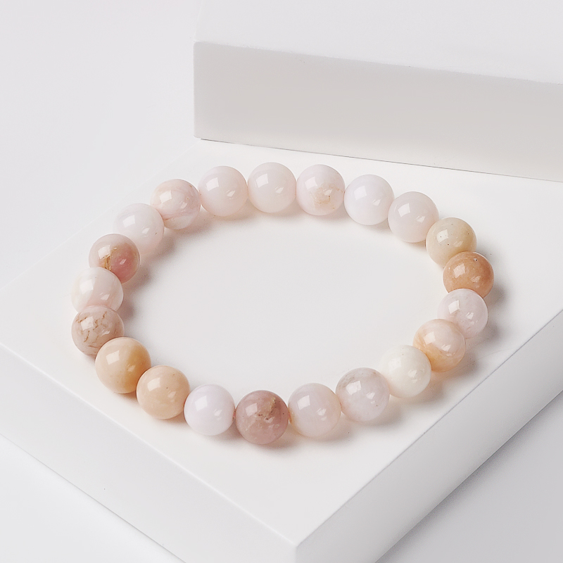 Браслет опал розовый Перу 10&nbsp;мм 18&nbsp;см