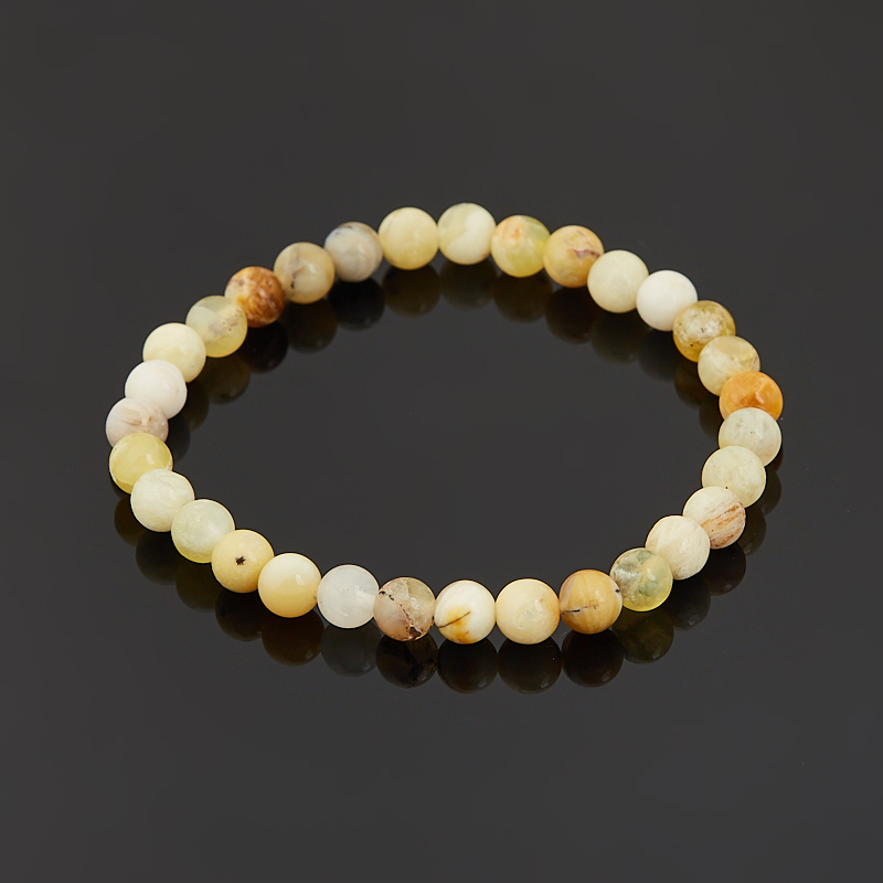 Браслет опал желтый Перу 6 мм 18 см