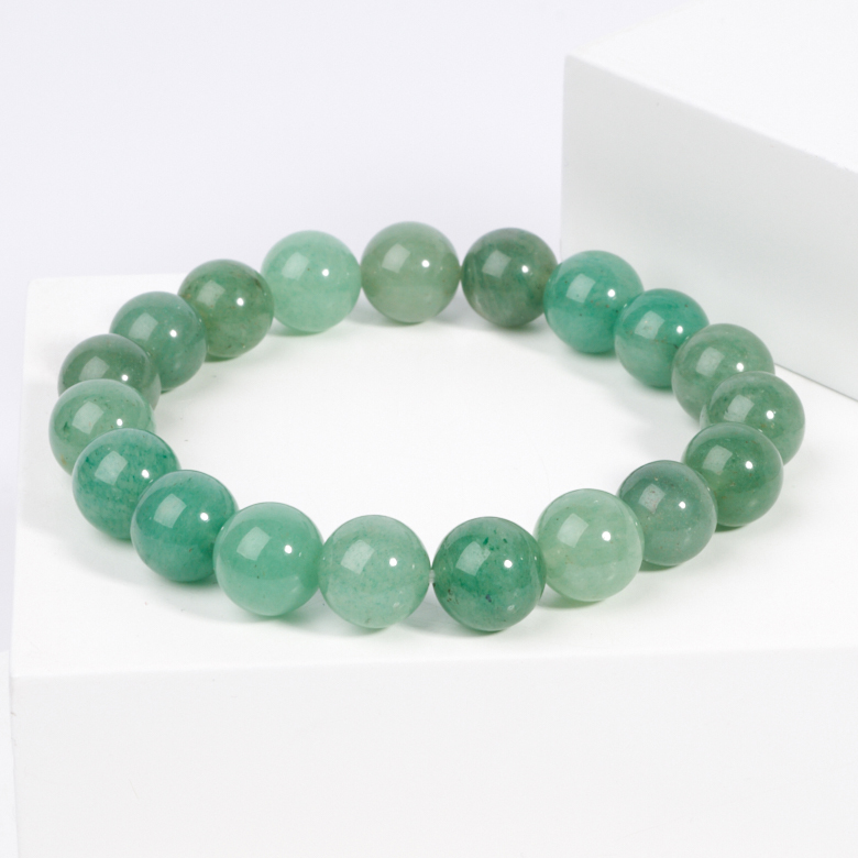 Браслет авантюрин зеленый Индия 10&nbsp;мм 16&nbsp;см