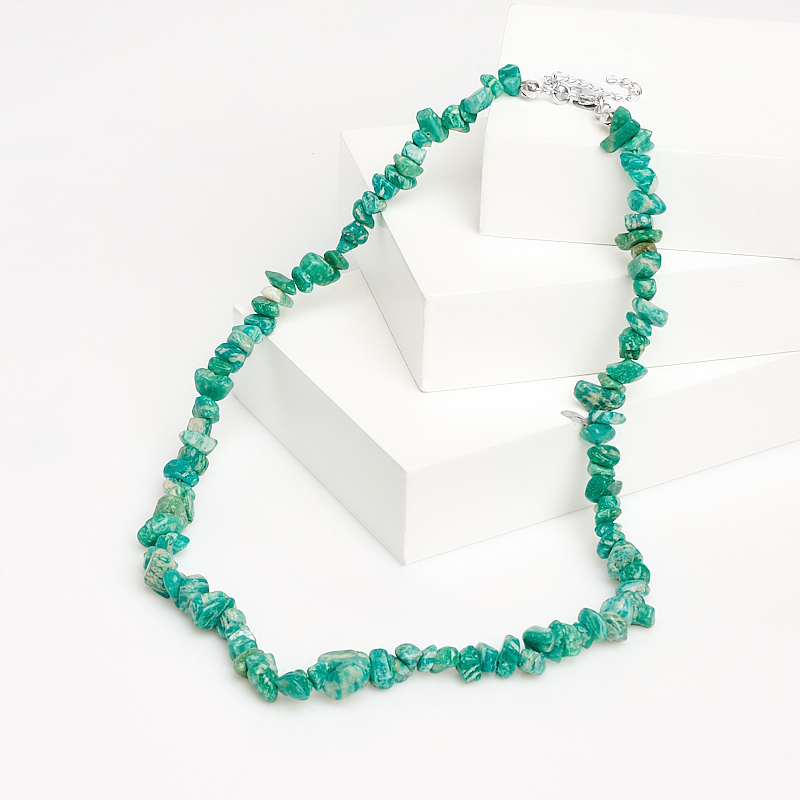 Бусы амазонит Россия (сталь хир.) 46&nbsp;см (+7&nbsp;см)