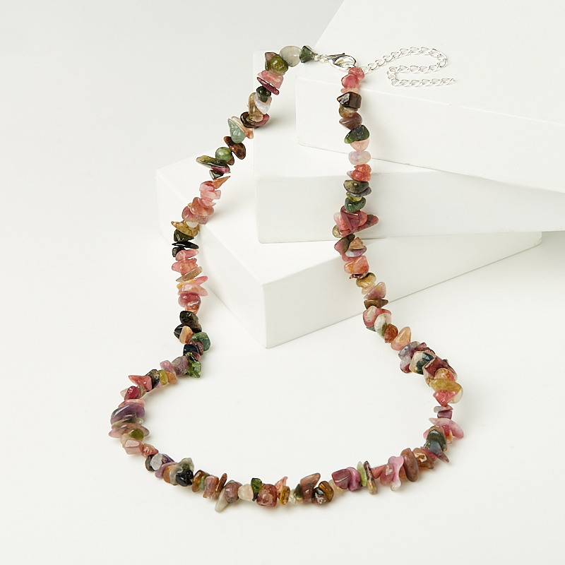 Бусы турмалин Бразилия (сталь хир.) 46 см (+7 см)