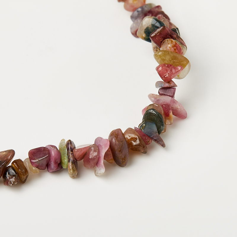 Бусы турмалин Бразилия (сталь хир.) 46 см (+7 см)