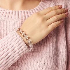 Браслет горный хрусталь Бразилия огранка 12 мм 18 см