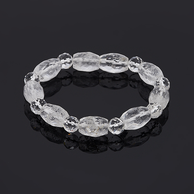 Браслет горный хрусталь Бразилия огранка 8 мм 17 см