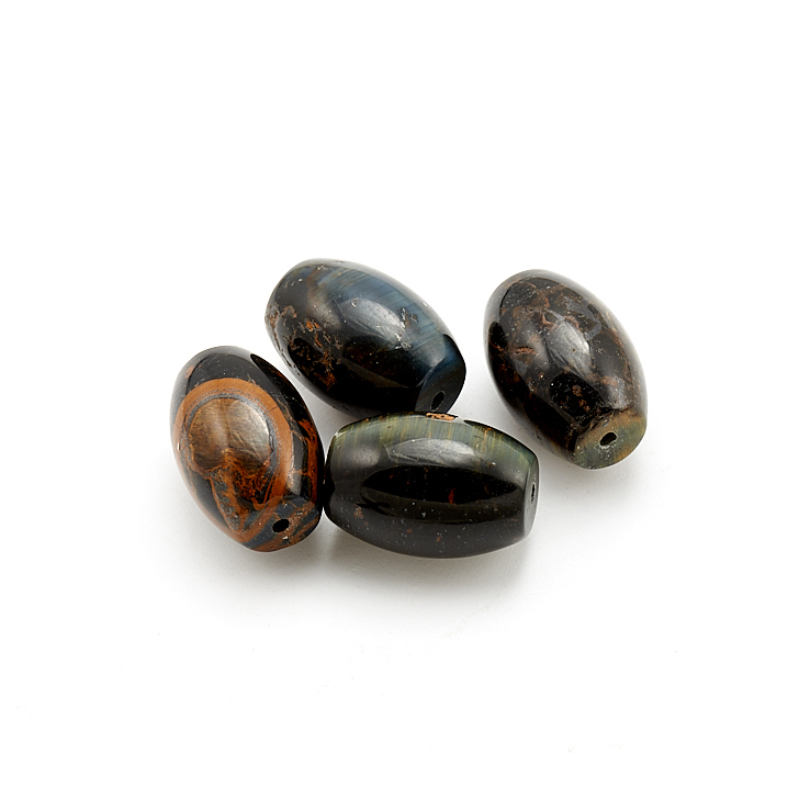 Бусина тигрово-соколиный глаз ЮАР бочонок 12 х 8 мм (1 шт)