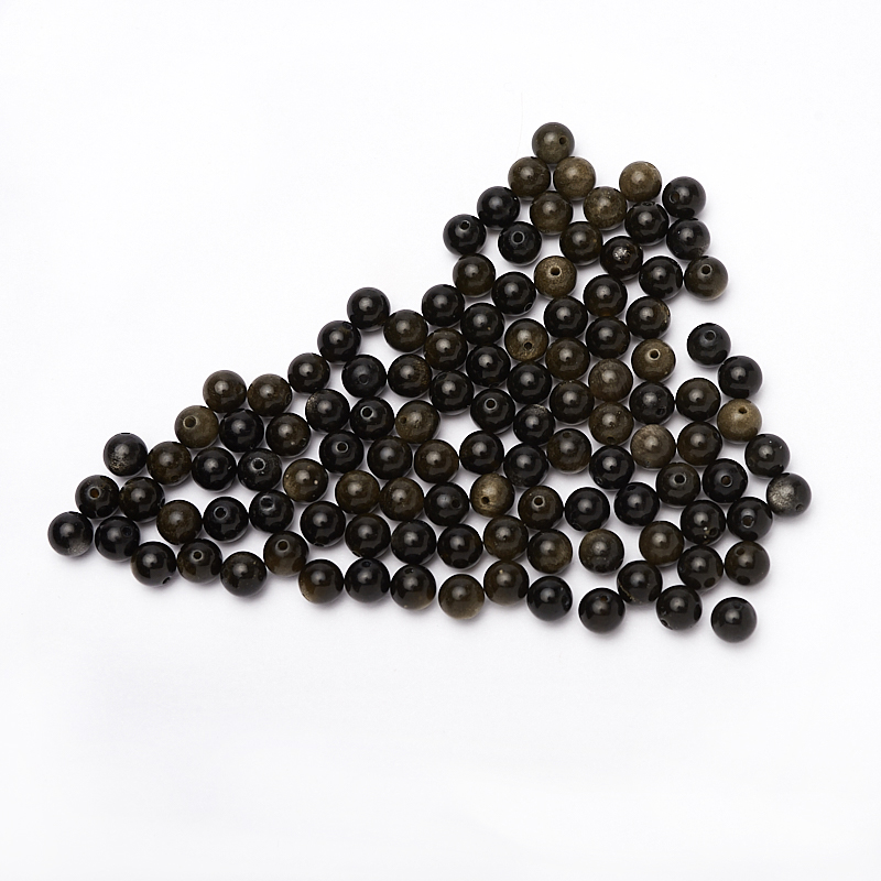 Бусина обсидиан золотистый Мексика шарик 6 мм (1 шт)