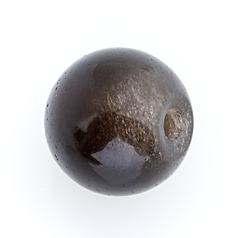 Бусина обсидиан серебристый Мексика шарик 6 мм (1 шт)
