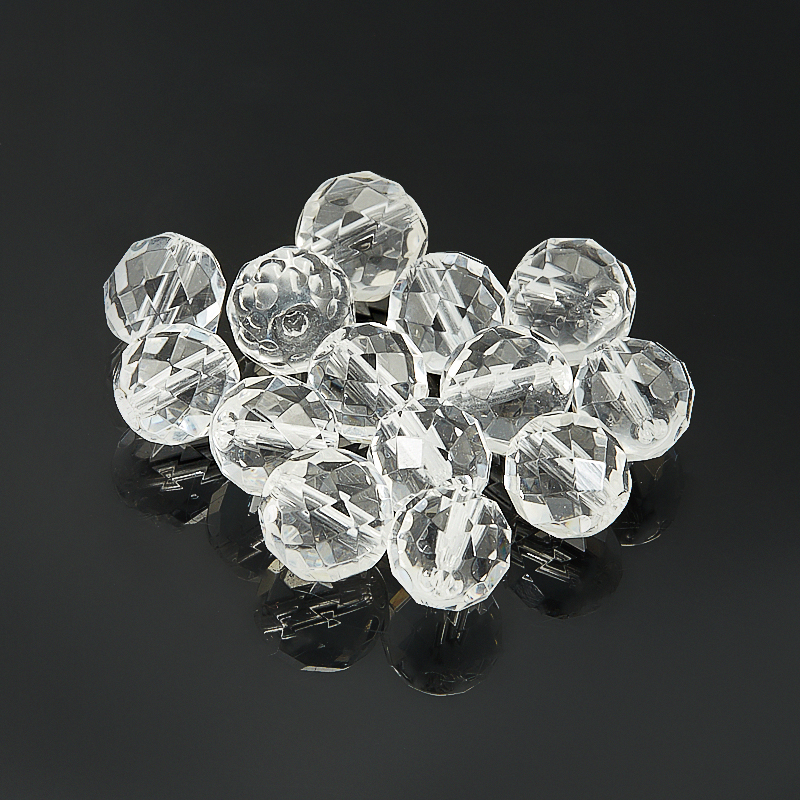 Бусина горный хрусталь Бразилия шарик 12 мм огранка (1 шт)