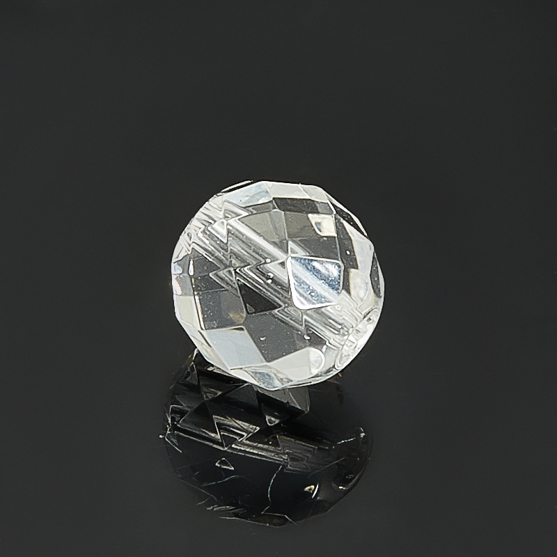 Бусина горный хрусталь Бразилия шарик 12 мм огранка (1 шт)