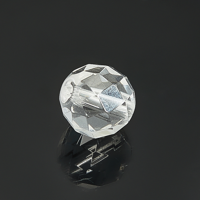 Бусина горный хрусталь Бразилия шарик 12 мм огранка (1 шт)