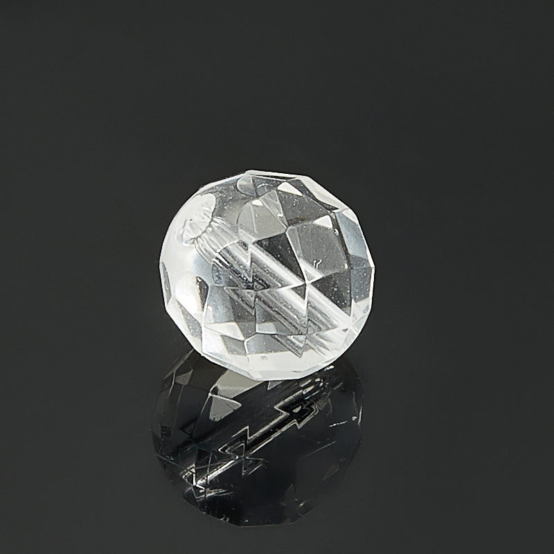 Бусина горный хрусталь Бразилия шарик 12 мм огранка (1 шт)