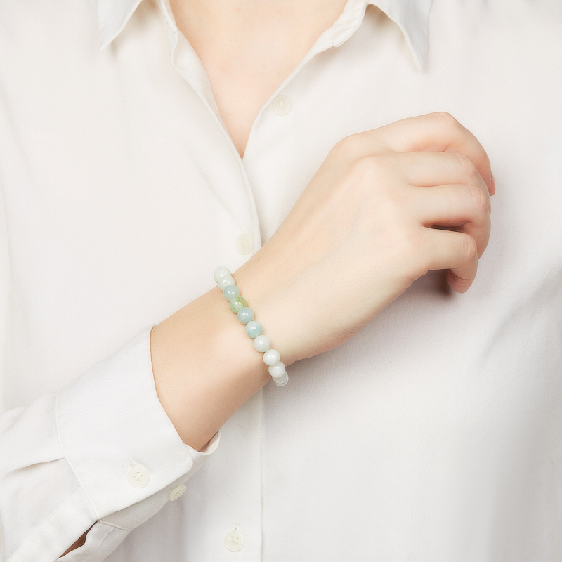 Браслет жадеит Мьянма 8 мм 18 см