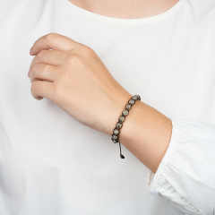 Браслет пренит ЮАР (текстиль) шамбала 8 мм 18 см (регулируемый)