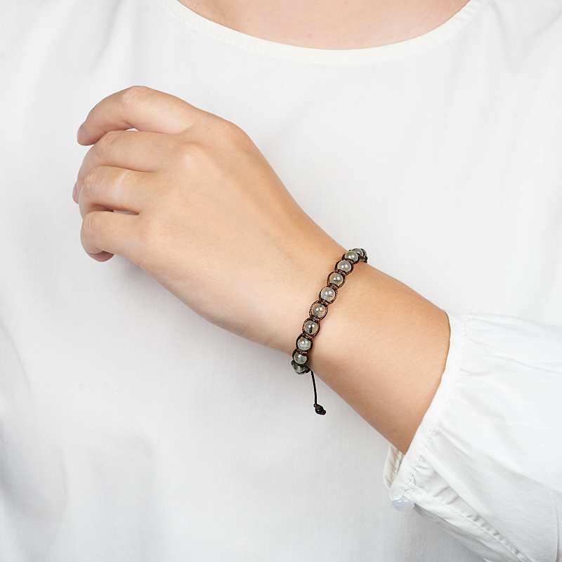 Браслет пренит ЮАР (текстиль) шамбала 8 мм 18 см (регулируемый)