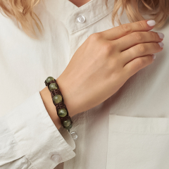 Браслет пренит ЮАР (текстиль) шамбала 10 мм 18 см (регулируемый)