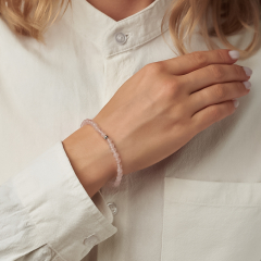 Браслет розовый кварц Бразилия (сталь хир.) 4 мм 18 см