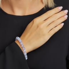 Браслет агат голубой Намибия 8 мм 17 см