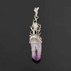 Кулон аметист США кристалл (нейзильбер) 7,5 см