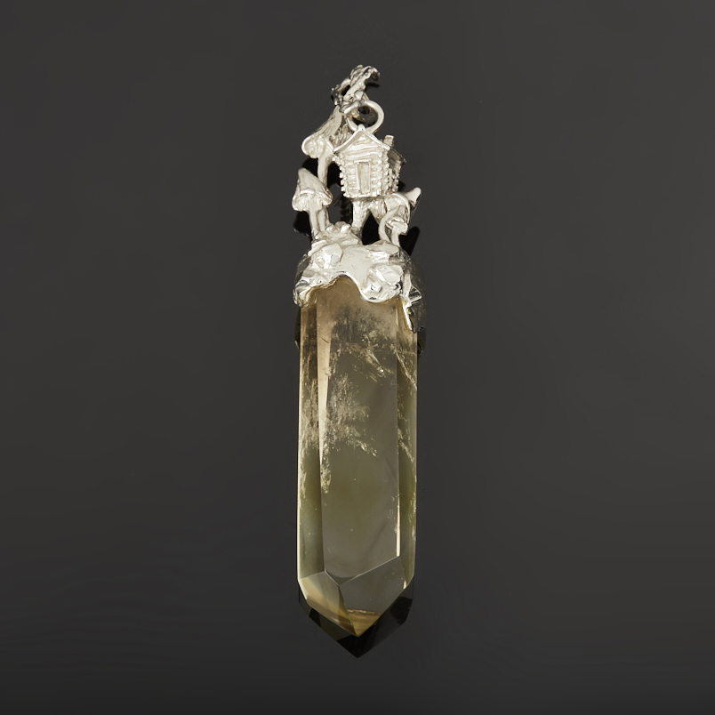 Кулон цитрин Бразилия (нейзильбер) кристалл 10,5&nbsp;см