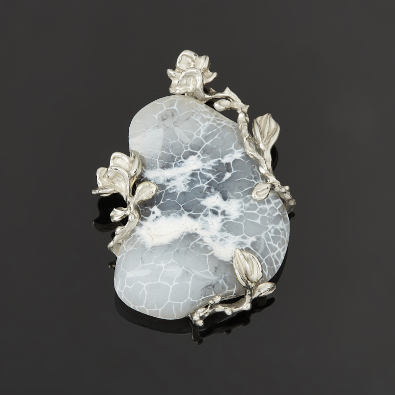 Кулон кахолонг Казахстан (нейзильбер) 4,5&nbsp;см