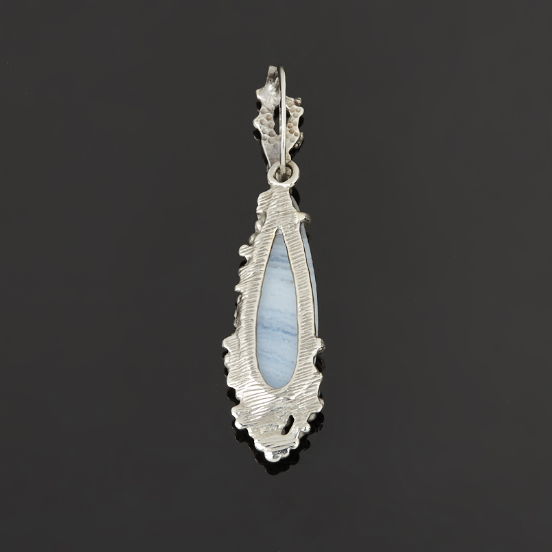 Кулон агат голубой (дублет) Россия (нейзильбер) 4,5&nbsp;см