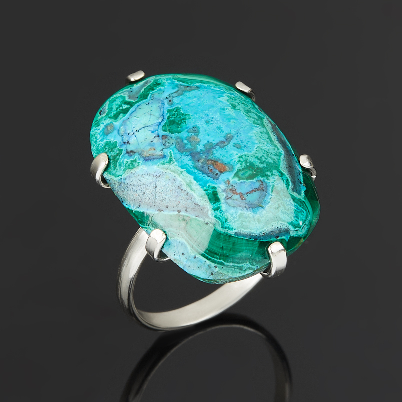 Кольцо хризоколла Россия (нейзильбер) размер 17,5