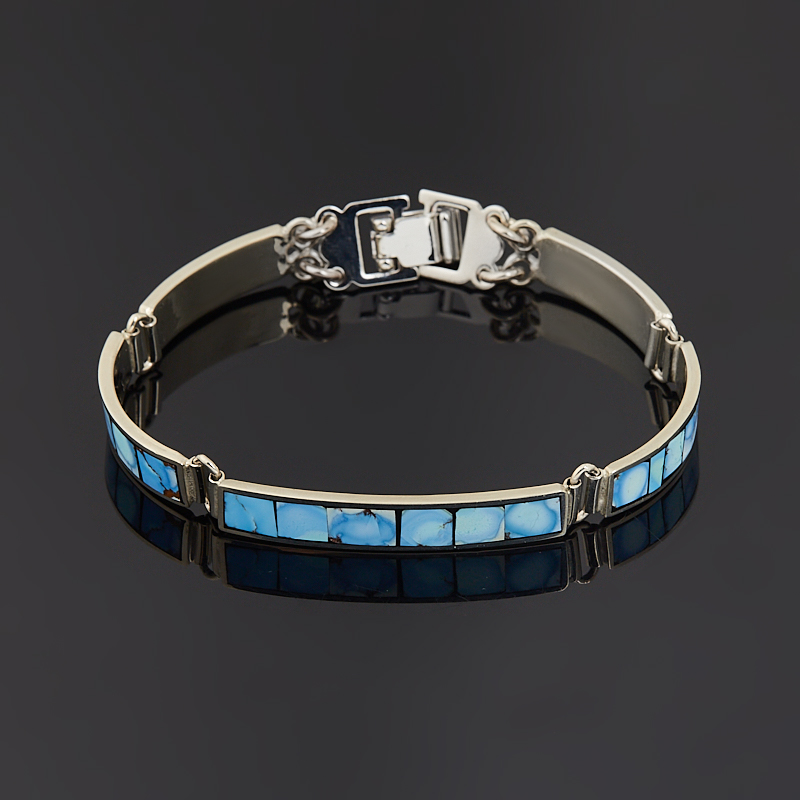 Браслет бирюза Казахстан (нейзильбер) 17&nbsp;см