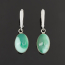 Серьги хризопраз Казахстан (нейзильбер посеребр.)