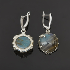 Серьги лабрадор Мадагаскар (нейзильбер посеребр.)
