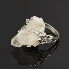 Кольцо горный хрусталь Россия (нейзильбер) размер 19