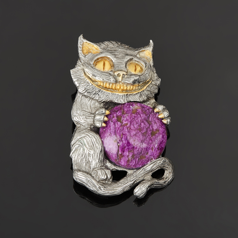 Брошь стихтит Россия (нейзильбер платинир., позолота, рутений)