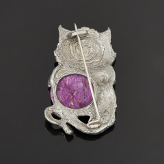 Брошь стихтит Россия (нейзильбер платинир., позолота, рутений)