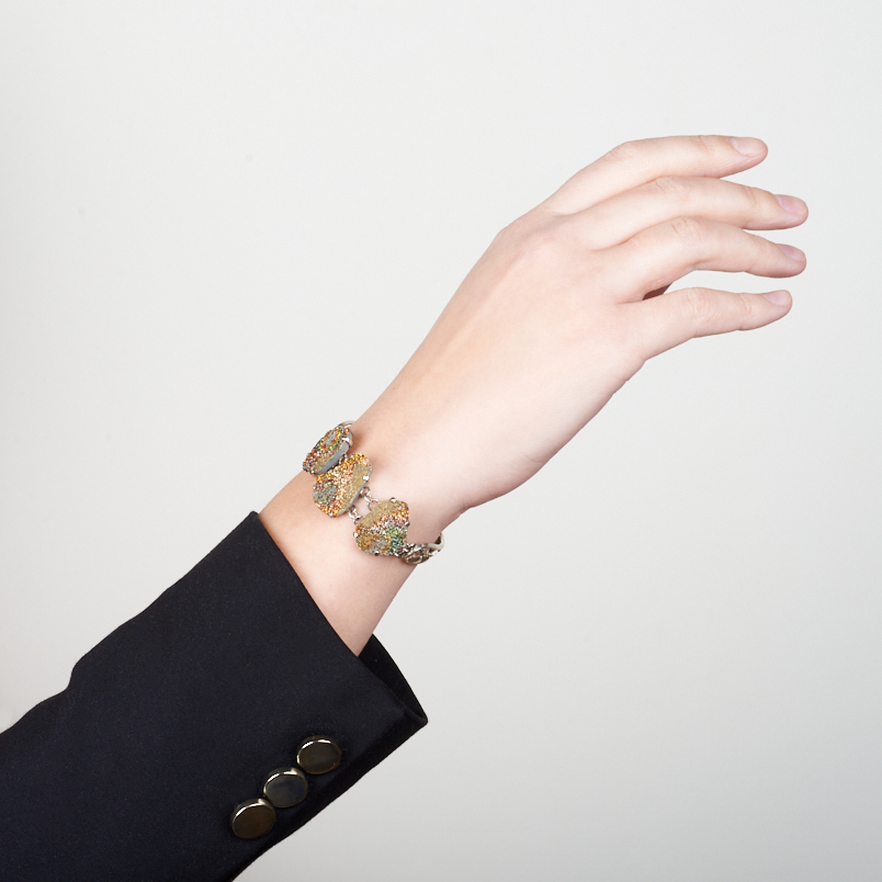 Браслет спектропирит Россия (нейзильбер) 16&nbsp;см (+2&nbsp;см)