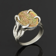 Кольцо спектропирит Россия (нейзильбер) размер 17