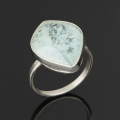 Кольцо аквамарин Россия (нейзильбер) размер 18