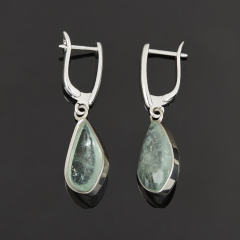 Серьги аквамарин Россия (нейзильбер посеребр.)