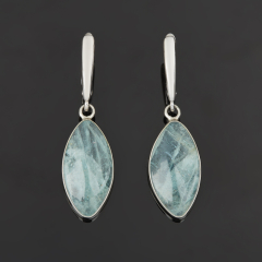 Серьги аквамарин Россия (нейзильбер посеребр.)