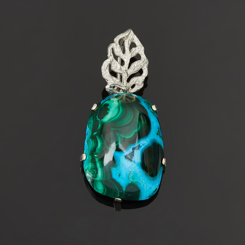 Кулон хризоколла Россия (нейзильбер) 4&nbsp;см