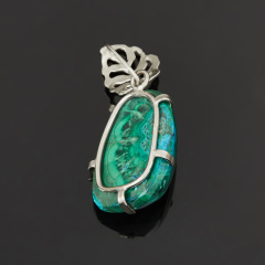 Кулон хризоколла Россия (нейзильбер) 4 см