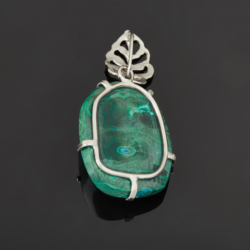 Кулон хризоколла Россия (нейзильбер) 4,5&nbsp;см