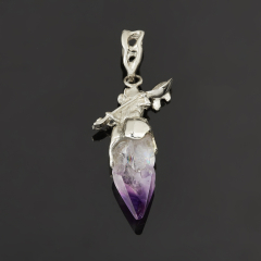 Кулон аметист Бразилия (нейзильбер) кристалл 5 см