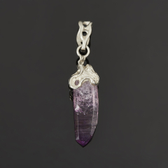 Кулон аметист Бразилия (нейзильбер) кристалл 5 см