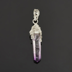 Кулон аметист Бразилия (нейзильбер) кристалл 5 см