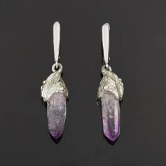 Серьги аметист Бразилия (нейзильбер посеребр.)